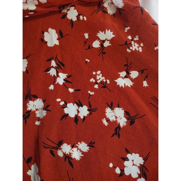 asos Dress Size 10 Brownish/Burnt Orange Multicolor Floral Side Zip - Picture 8 of 10